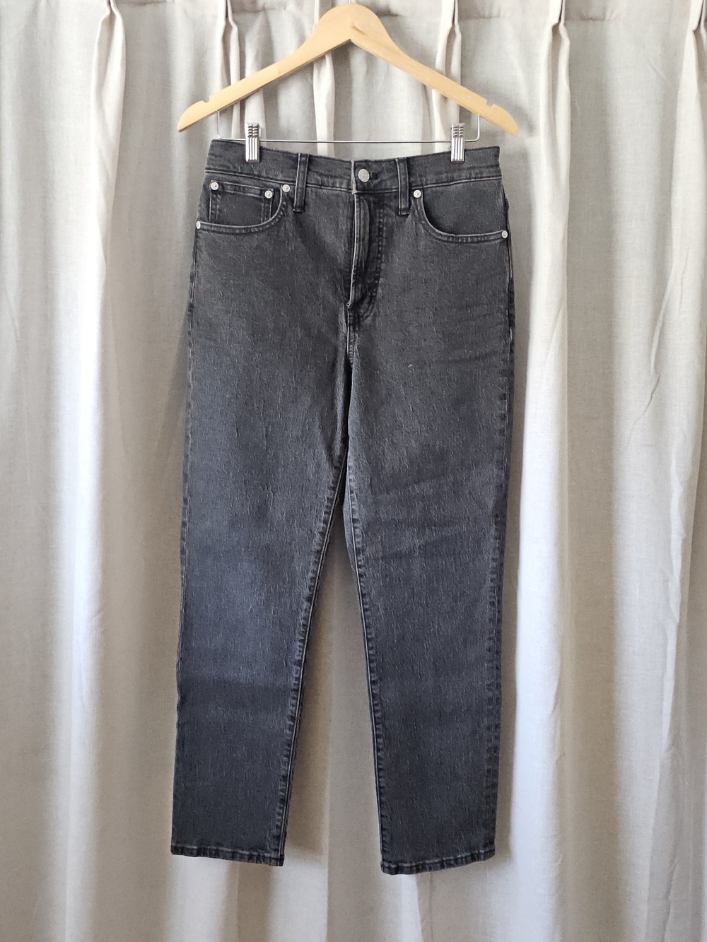 Madewell The Perfect Vintage Jean Black Wash High Rise Straight Leg Jeans 28